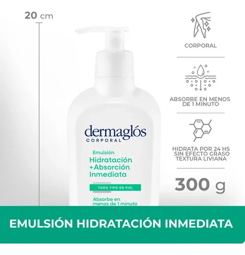 Crema Corporal Dermaglós Hidratación Inmediata X 300 G