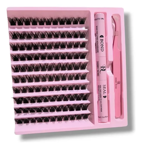 Kit Pestañas Cluster Adhesivo Pinza Y Sellador Debby Rose