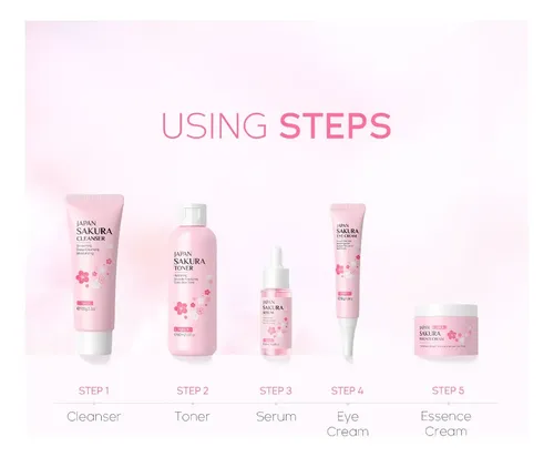 Set De Cuidado Facial Laikou Sakura Rejuvenecedor