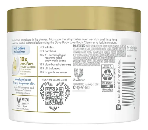 Crema De Ducha Dove Body Love Manteca Limpiadora 295ml