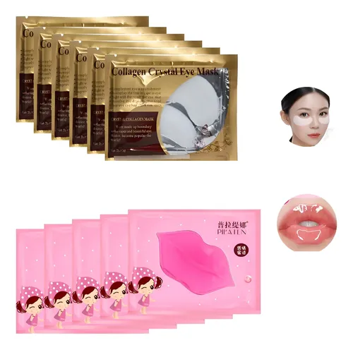 10 Mascarilla Parche Hidratante Labios Y Ojeras Colageno