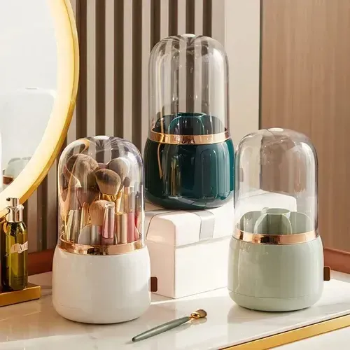 La Caja De Almacenamiento De Brochas De Maquillaje Con Tapa
