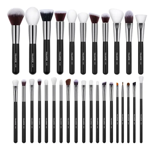 Kit De 30 Brochas De Maquillaje Profesionales Para Maquillaj Negro