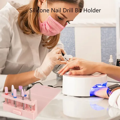 Fashion Silicone Holder Rack Display For Nail Drill Blue