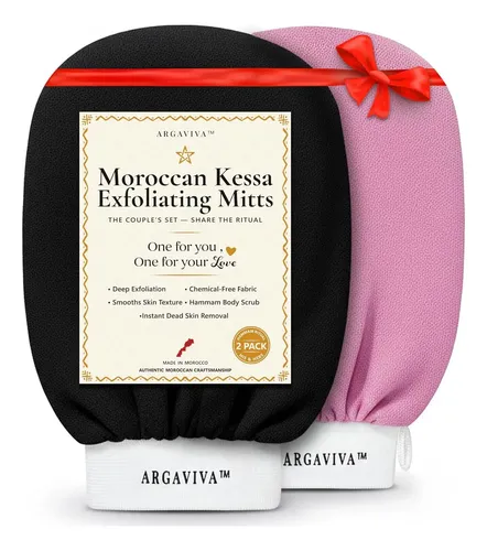 Guantes Exfoliantes Marroquíes Argaviva 2 Uds De Hammam