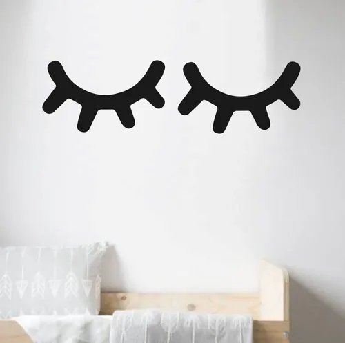 Vinilos Decorativos Infantiles Ojitos Pestañas Nordico Nenas