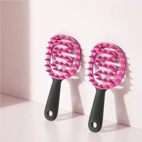 X Cepillo De Lavado De Cabello De Silicona Con Mango B