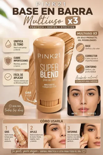 Pink 21 Multiuso Foundation Stick Corrector Cremoso