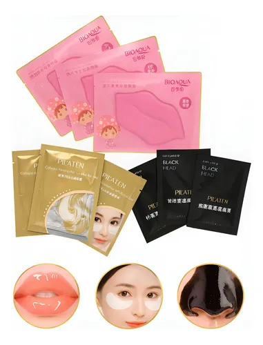 Pack X12: Mascarillas Ojos Colágeno, Labios Y Puntos Negros