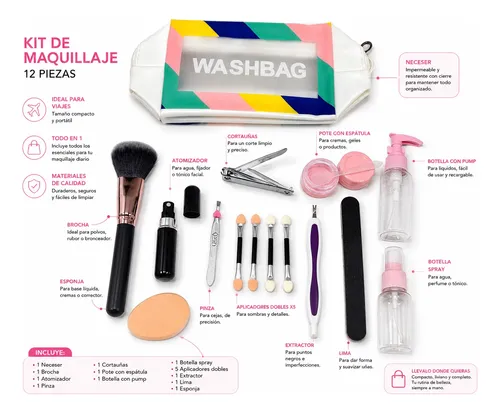 Kit Completo Cuidado Personal 12 Piezas Con Neceser