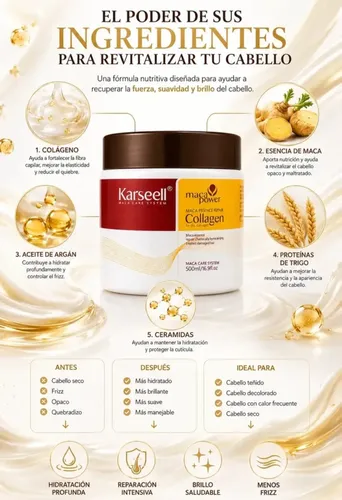Karseell Mascarilla Capilar Colageno Hidratacion Maca Power