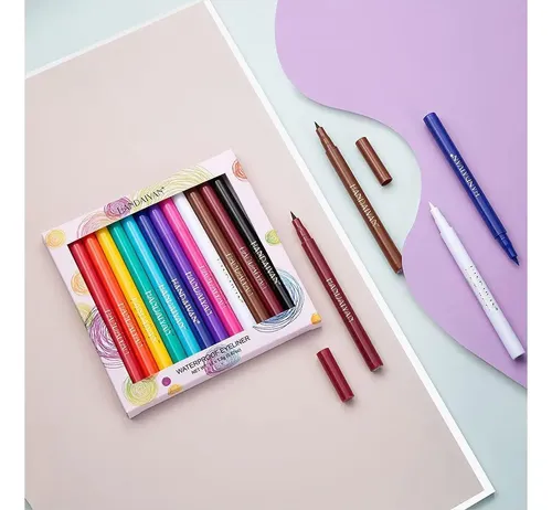 Set De Delineadores Líquidos Mate 12 Colores Bestland