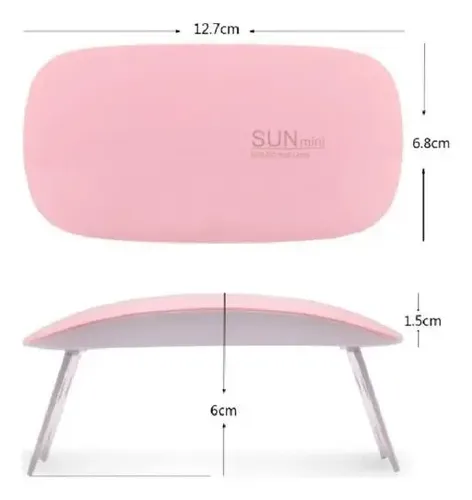 Cabina Led Uv Sun Mini 6w+ Base+ Top Coat+ Lima+ 2 Esmaltes Color Blanco