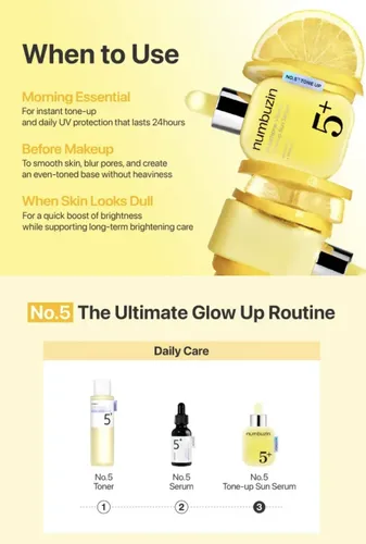 Numbuzin No.5 Glutathione Vitamin Tone-up Sun Serum Spf50+