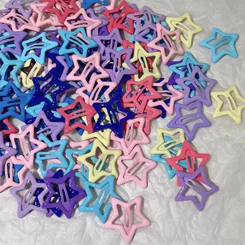 100 Broches Pelo Estrella Colores Clip Bb Metal Aleaci