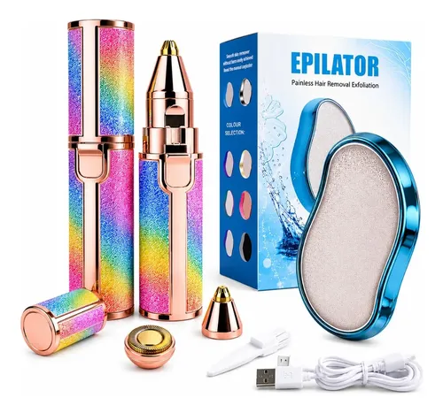 Kit Depilador Facial 2en1 Cejas Nariz + Piedra Depiladora