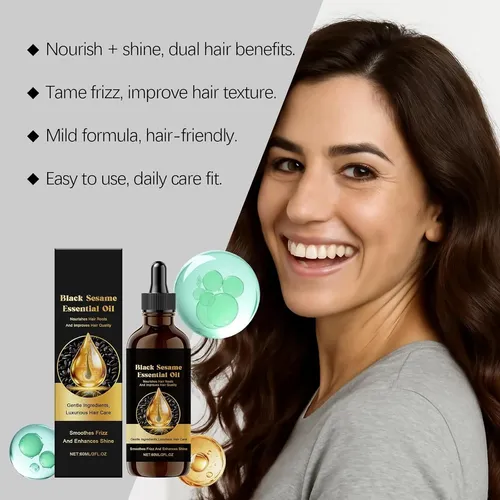 Aceite Capilar De Sésamo Negro, Sérum Voluminizador Nutritiv