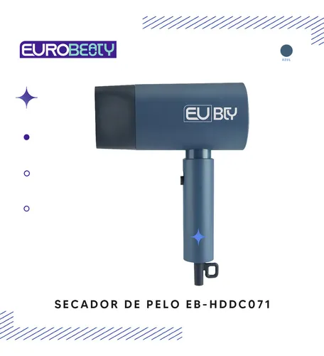 Secador De Pelo Eurobeauty Eb-hddc07i 1800w 2 Velocidades Color Azul