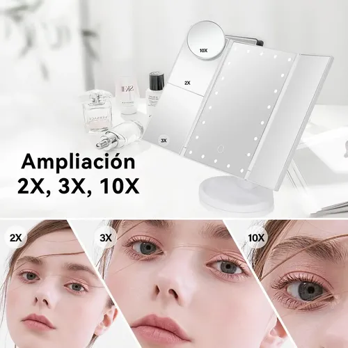 Espejo Maquillaje Escritorio, Espejo Maquillaje Con Luz Ax