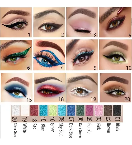 Juego De Delineadores En Gel 12 Colores Evpct