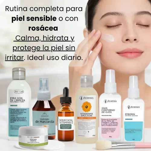 Arvensis Rutina Facial Piel Sensible Y Rosácea, Skincare Kit