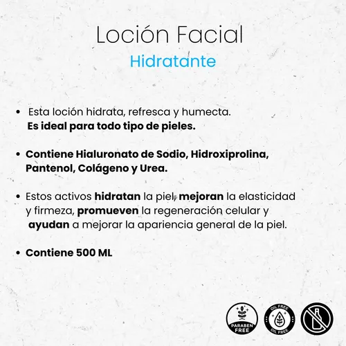 Locion Facial Tonica Hidratante Todo Tipo Piel 500ml Libra