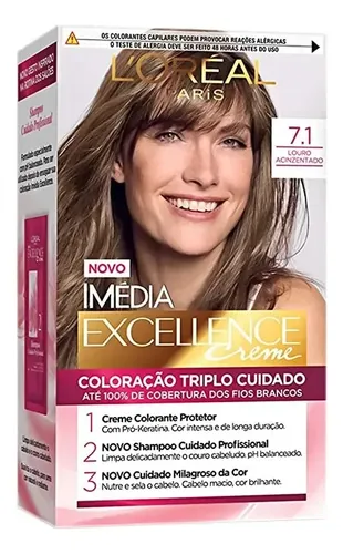 Tinte para cabello L’oreal Imédia Excellence Grey Blonde Tone Cream 7.1