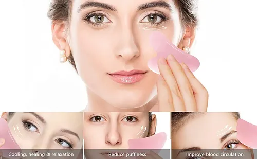 Piedra De Masaje Facial Gua Sha Mina Heal Rose Quartz
