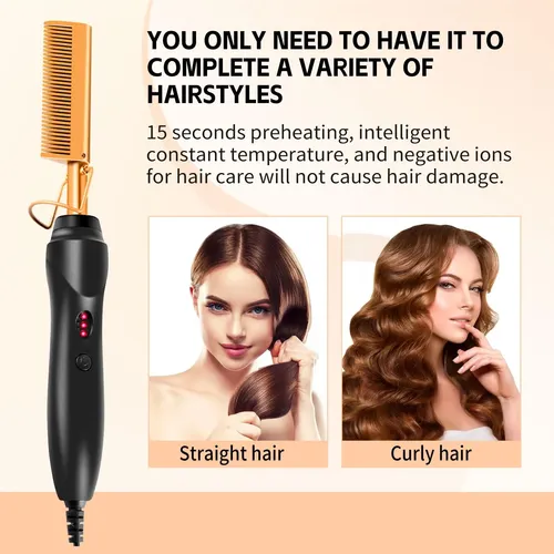 Plancha De Pelo Eléctrica Hot Comb Set Shiyalan, 19 Unidades