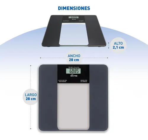 Balanza Digital Personal Ultra Prex Silfab Bd-p202 Gris Oscuro