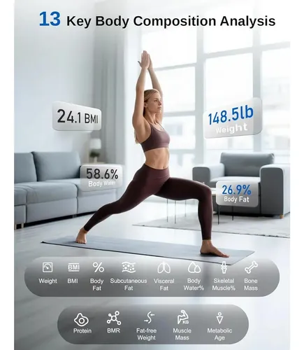 Báscula Digital Inteligente Ge Cuerpo Y Grasa Negro Recargab