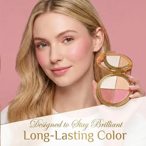 Paleta Iluminadora Zephoco Ojos Mejillas 4 Tonos Rosa Pálido