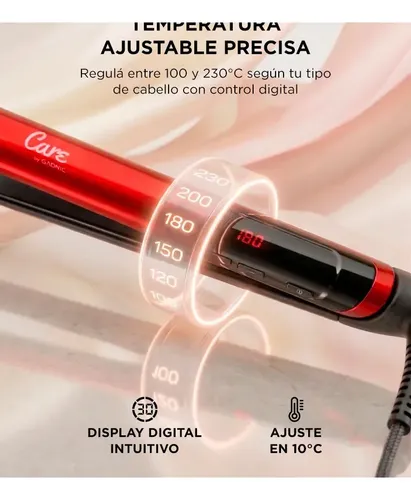 Planchita De Pelo Care By Gadnic Placas De Ceramica Digital Rojo