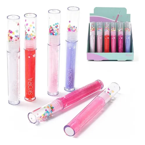 Caja 24 U Brilllo Labial Frutal Con Estrellitas Skora Beauty