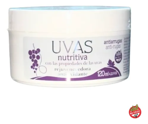 Uvas Crema Nutritiva Antiarrugas 120ml Sin Tacc Antioxidante