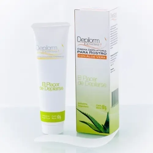Crema Depilatoria Rostro Depilorm con Aloe Vera 60g para Piel Sensible