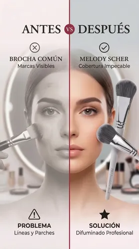 Brocha Maquillaje Base Pro Foundation Biselada Best Seller