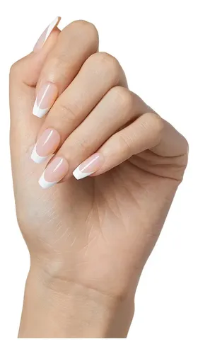 Uñas Kiss Impress Francesitas Instantáneas Classic French Color Francesita Ideal