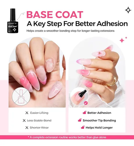 Kit De Extensión De Uñas Glamone: Set De Puntas De Gel Y