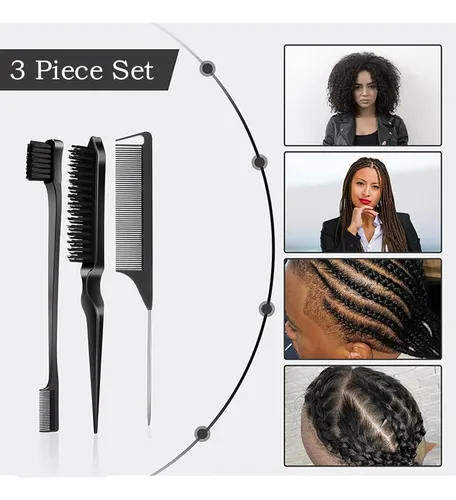 Juego De 3 Cepillos For El Cabello Liso, Incluye Cepillo De