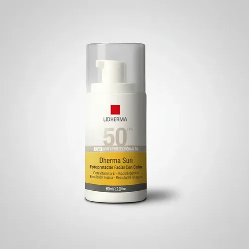 Protector Solar Lidherma F50 Con Color Facial Hipoalergenico