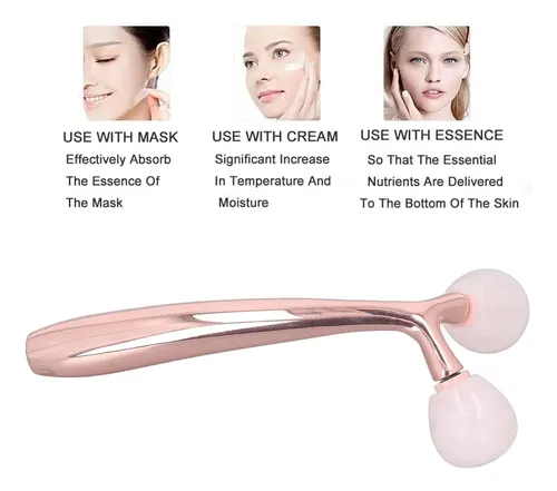 Rodillo Gua Sha Jade Verde Liviano Para Facial