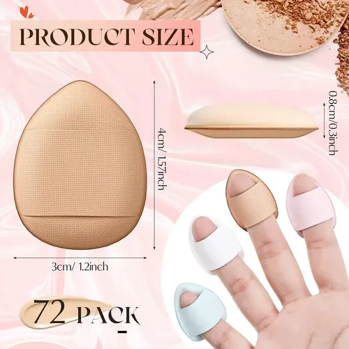 Gerrii 72 Pcs Finger Powder Puff Mini Makeup Sponge Soft …