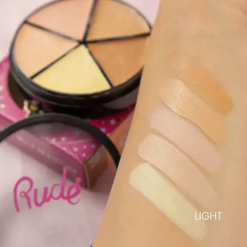 Paleta Correctores Fabulous Concealer Wheel Rude Cosmetics Tono Light