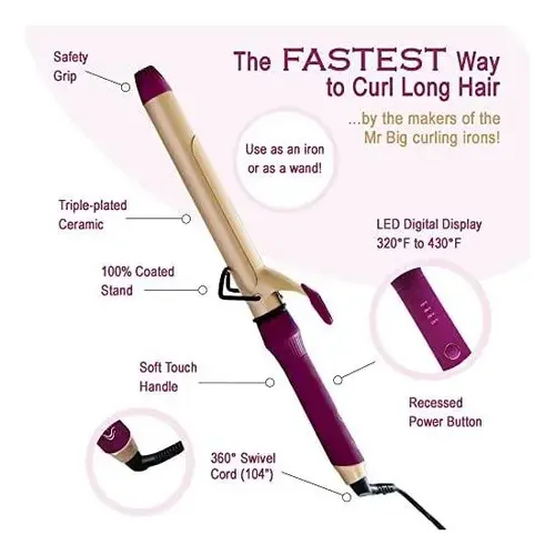 Mr Goddess Xl Curling Iron Wand La Mejor Y Más Larga Plancha
