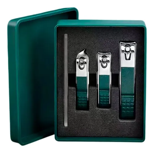 Set de 4 Corta Uñas Gadnic 3 Alicates Lima Estuche Manicura