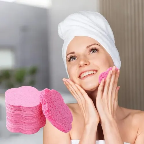 60 Unidades Esponjas Faciales De Celulosa Compresadas,