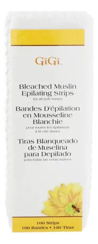 Tiras De Cera De Muselina Blanqueadas Gigi 100 Unidades