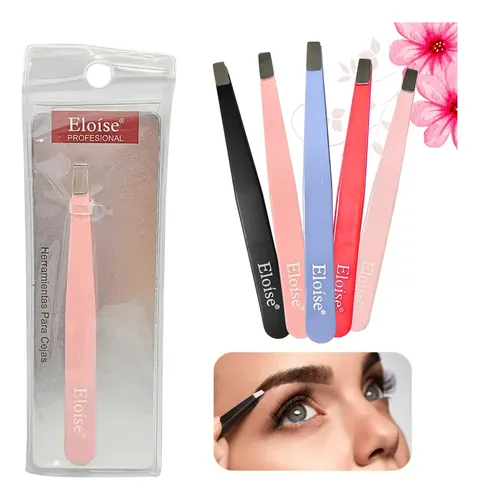 Pinza Depiladora Profesional Punta Recta Acero Inoxidable Eloise Multicolor