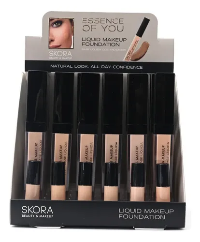 Base Liquida Correctora Skora C/ Aplicador Make Up Natural Tono